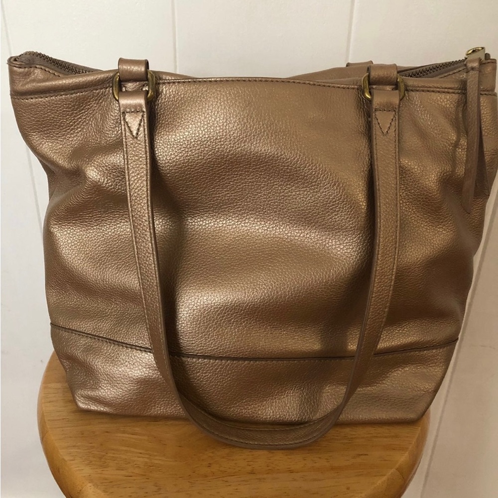 Fossil gold metallic shoulder bag